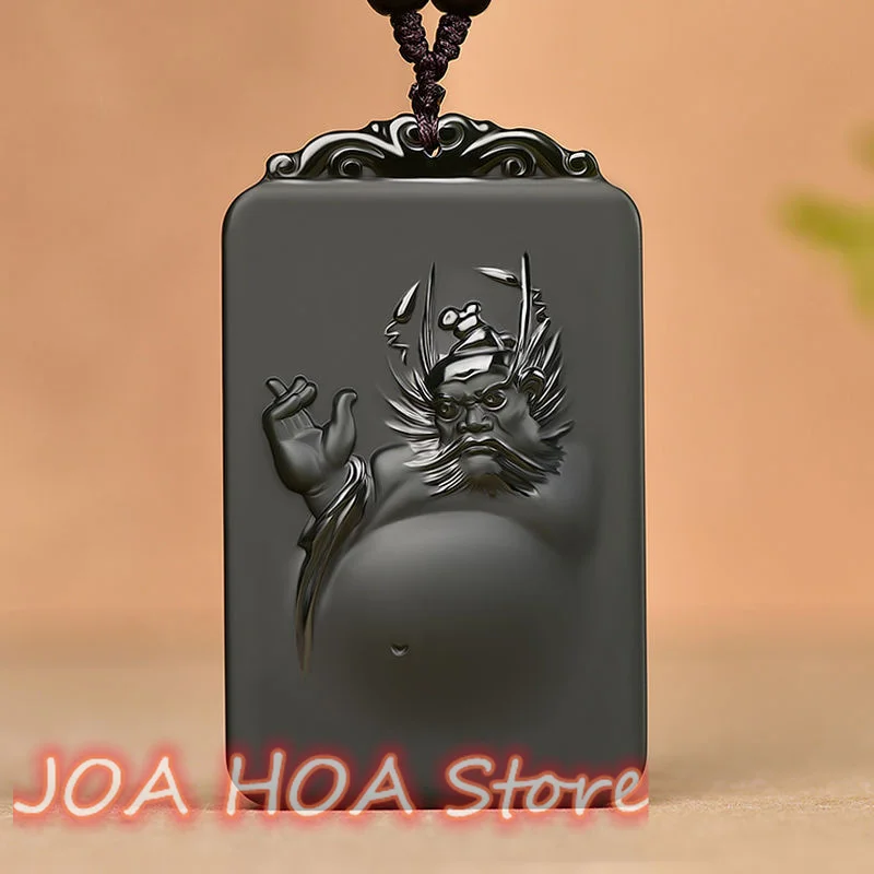 

New Zhong Kui Blessing Natural Hetian Jade Qing-jade Pendant Hand-carved Amulet Necklace Quality Jewelry