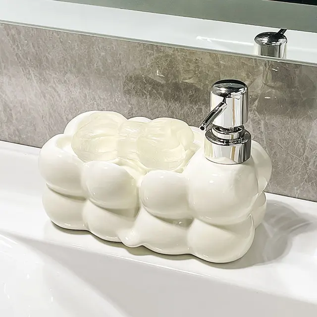 380ml เครื่องจ่ายสบู่ผงซักฟอกเจลอาบน้ําแชมพูขวดโลชั่นสบู่กล่องขนาดใหญ่ความจุกดอุปกรณ์ห้องน้ํา 3