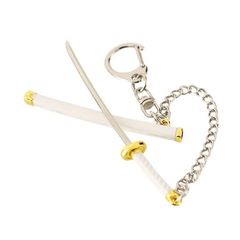9cm Anime One Piece Keychain Sword 9cm Roronoa Zoro Katana Samurai Anime Scabbard Buckle Key Chain for Men Cosplay Toy Gift 5