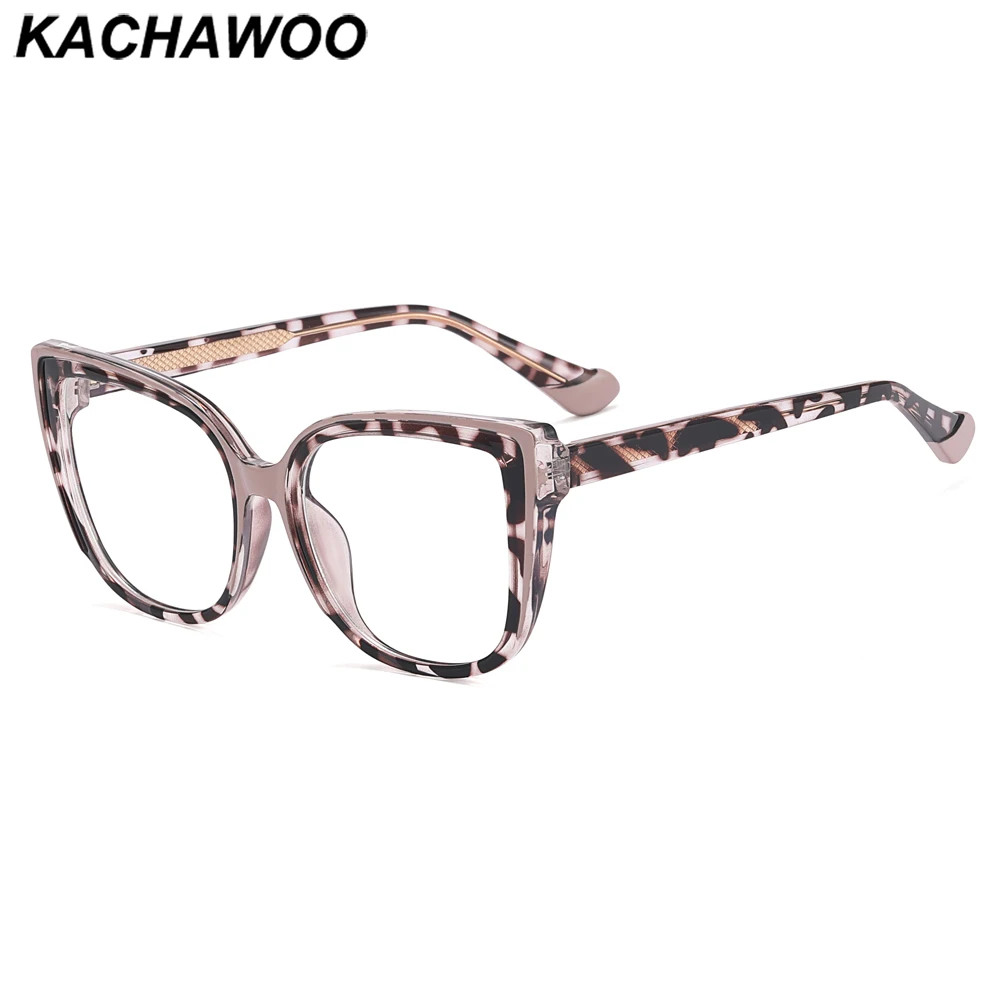

Kachawoo square blue light glasses optical tr90 acetate vintage cat eye glasses frame fashion women birthday gifts leopard
