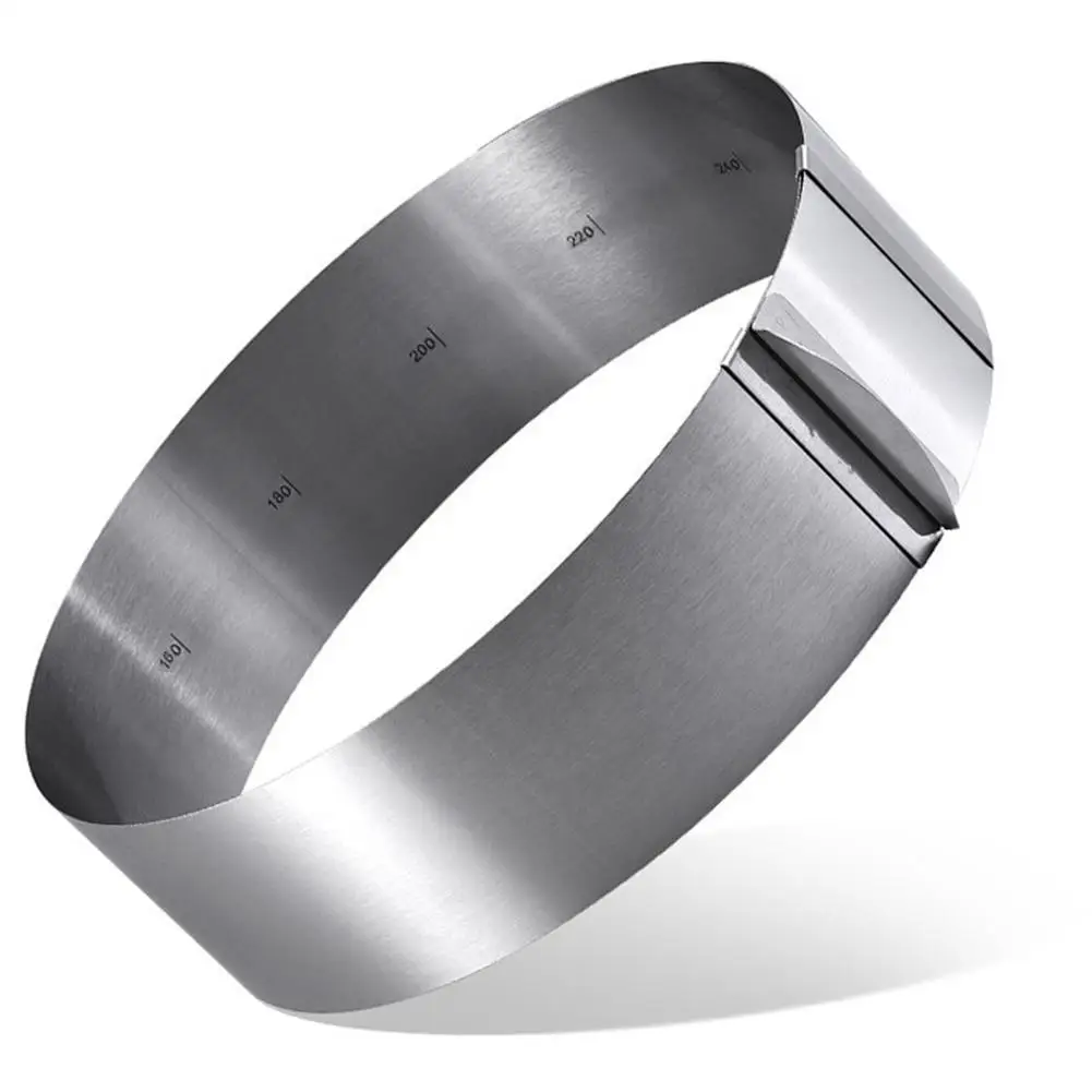 430 Stainless Steel Telescopic Mousse Ring Rustproof With Scale 6-30cm 6cm 8.5cm 12cm 15cm Heightened Baking Cake Ring