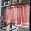 South Korea Red Plaid Short Curtains for Kitchen Japanese Lace Half Curtain Coffee Valance #A605 5