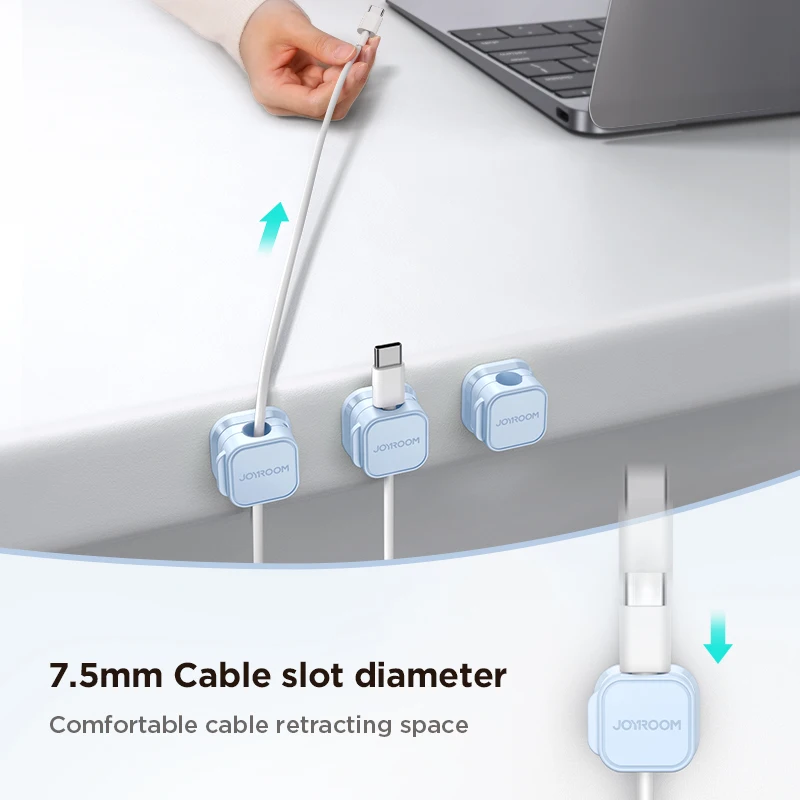 Joyroom Colorful Magnetic Cable Clip Cable Adjustable Cord Holder Under Desk Management Wire Keeper Organizer Holder