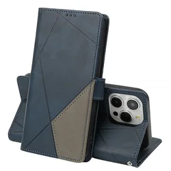 Leather Magnetic Flip Wallet Case with Card Slot Holder for iPhone 6 6 s Plus (Dark Blue)