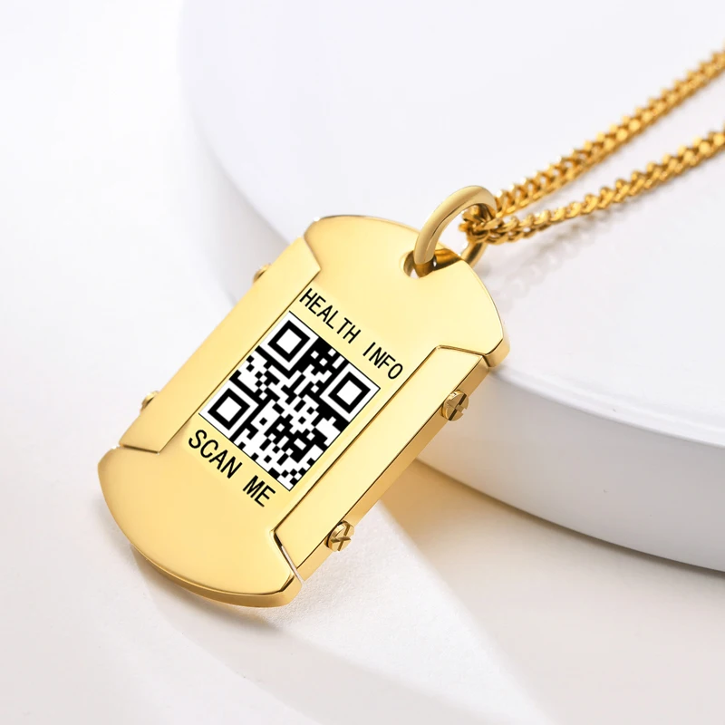 QR Code Engravable Tilted Square Pendant in Sterling Silver (1 Message and  Line) | Zales