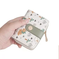 Baellerry New Women Wallet Short Coin Purse Cute Dinosaur Pattern Female Purses Photo Holder Hasp Card Holder Wallets for Girls 2