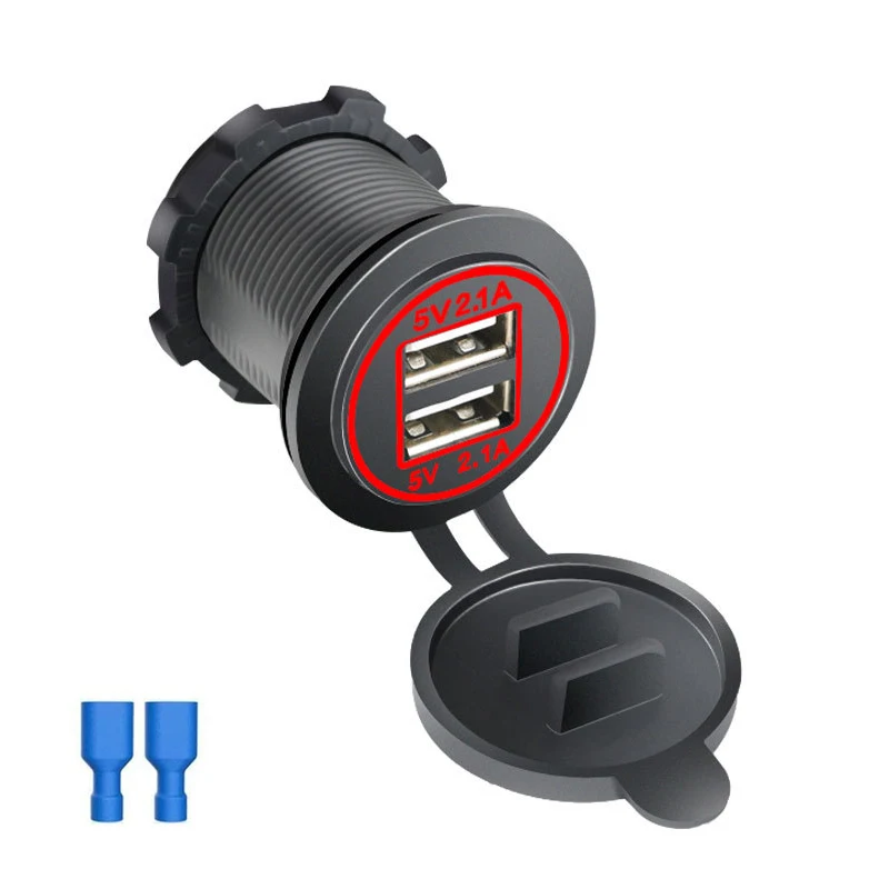Prise Allume-Cigare Double USB-C Et QC3.0 36W Avec Voltmètre LED - 2 Pièces - Pour Voiture, Bateau, Moto 12V/24V