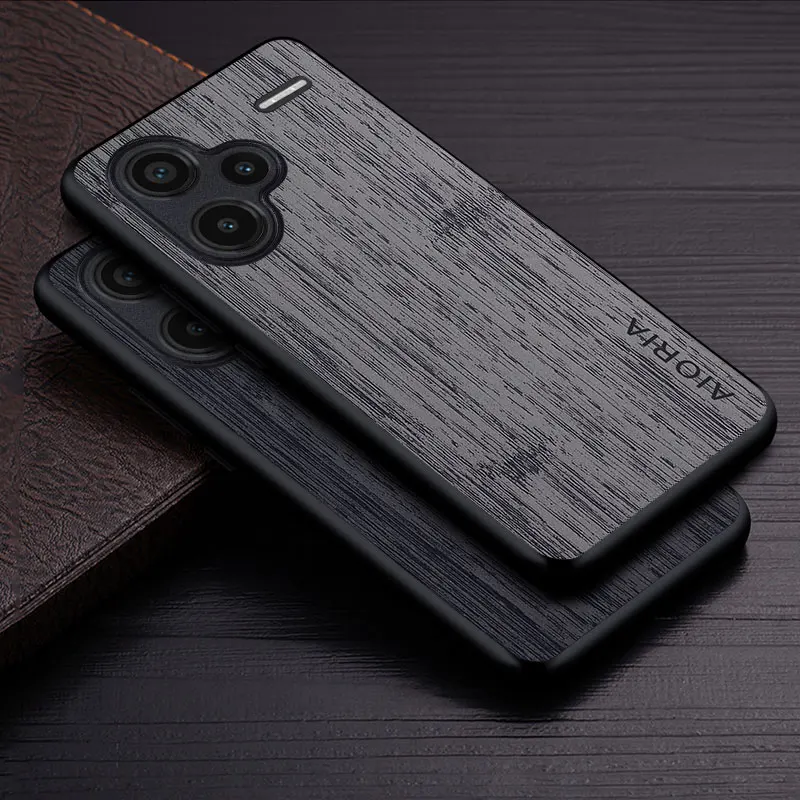 Luxury Bamboo Wood Pattern Leather Phone Case - Elegant Protection Cover