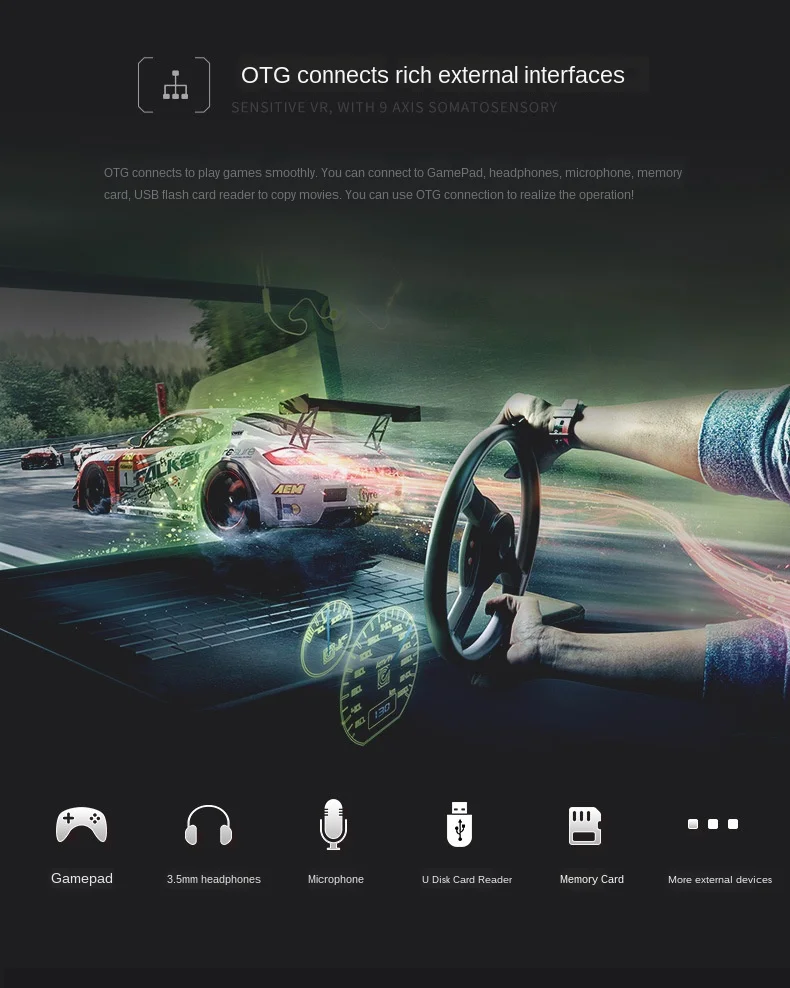 Virtual Reality Glasses 2G + 16G VR All In One AR Glasses With HD Screen 2K 3D 2560X1440 Bluetooth Game Wifi OTG