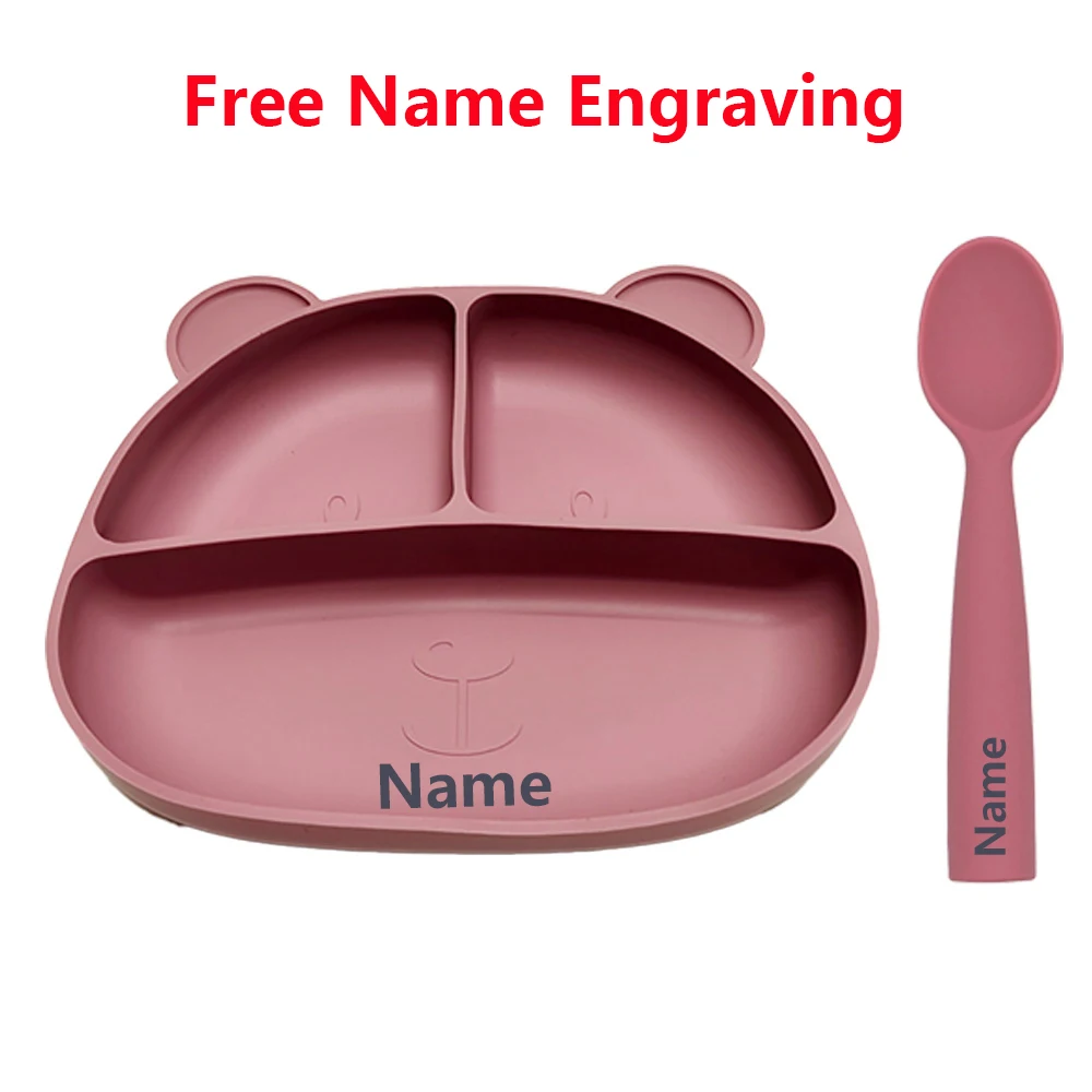 Silicone Tableware Set - Waterproof & Easy to Clean - Free Name Engraving Creative Baby Custom Gifts