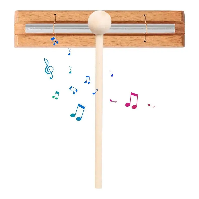 Memorial Chime 3 Tone Chime Bell Per Insegnanti Sound Healing Chime Reattivo Con Martello Di Legno Hand Relax Chme Per Lo Yoga