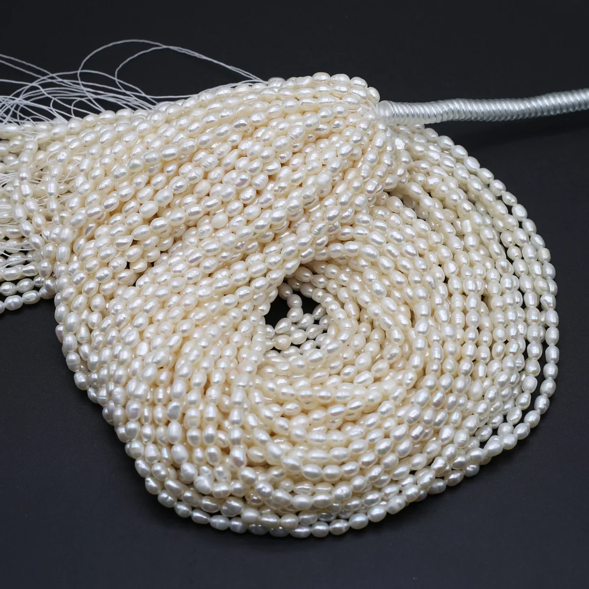 3-4mm Natural Freshwater Cultured Pearl Beads Rice Shape Loose Bead for Jewelry Making Diy Women Necklace Bracelet Crafts