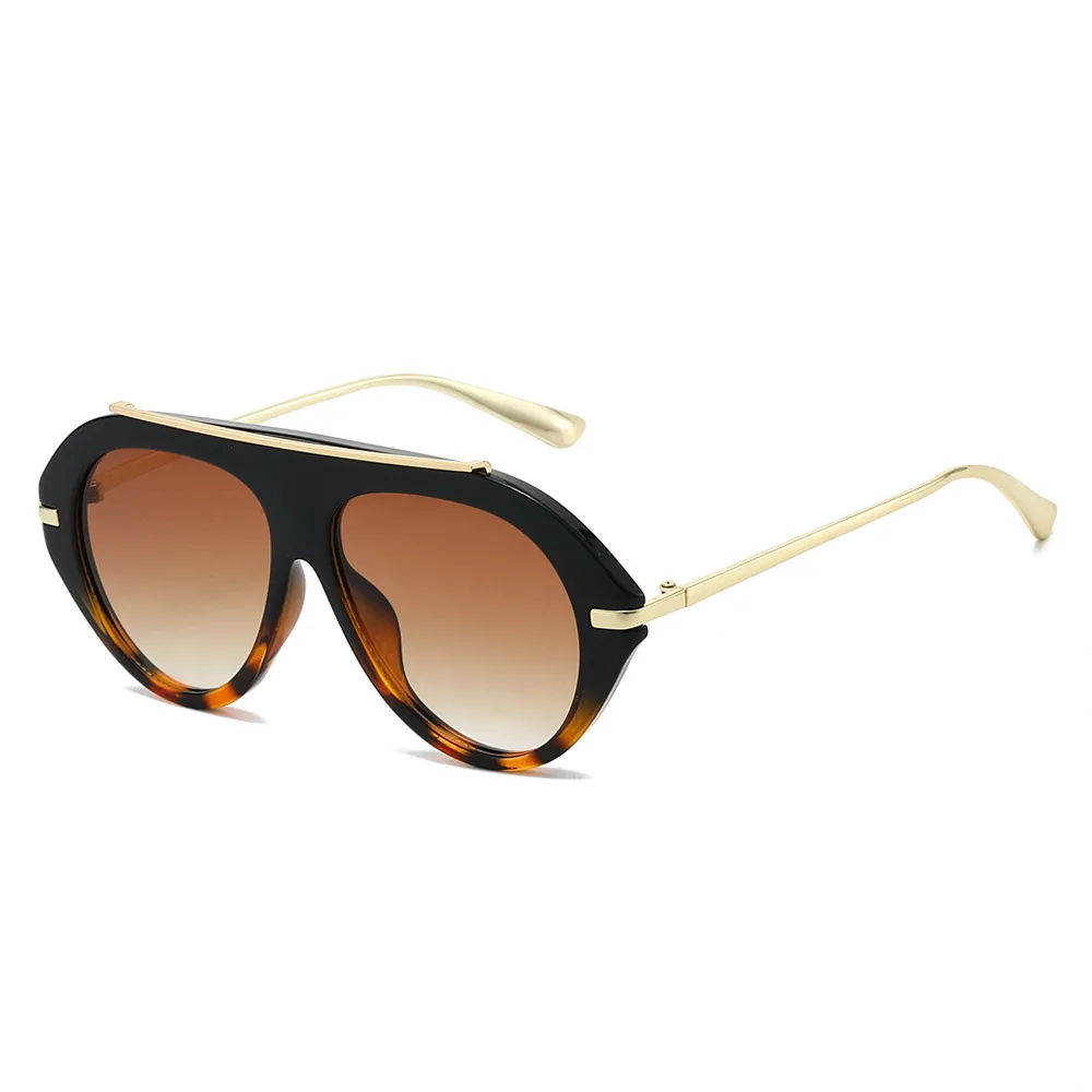 Chic Retro Oversized Aviator Sunglasses - Unisex Golden Vintage Style