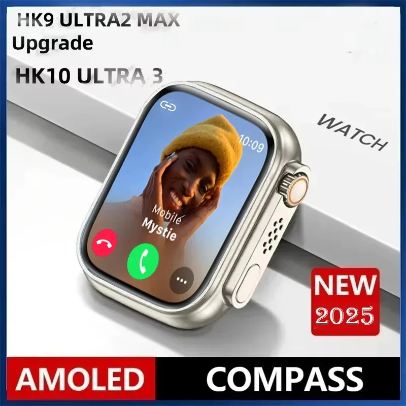 HK10 ULTRA 3 MAX Smartwatch 2025 49mm HD AMOLED 4G ROM Bluetooth Network Call Robot Clock NFC Compass Smart Watch Men Women Gift