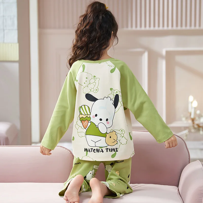 

Sanrio Hello Kitty Cotton Kids Pajamas Set Kuromi Cinnamoroll Cartoon Casual Homewear Cute Nightwear Anime Sleepwear Girl Gift