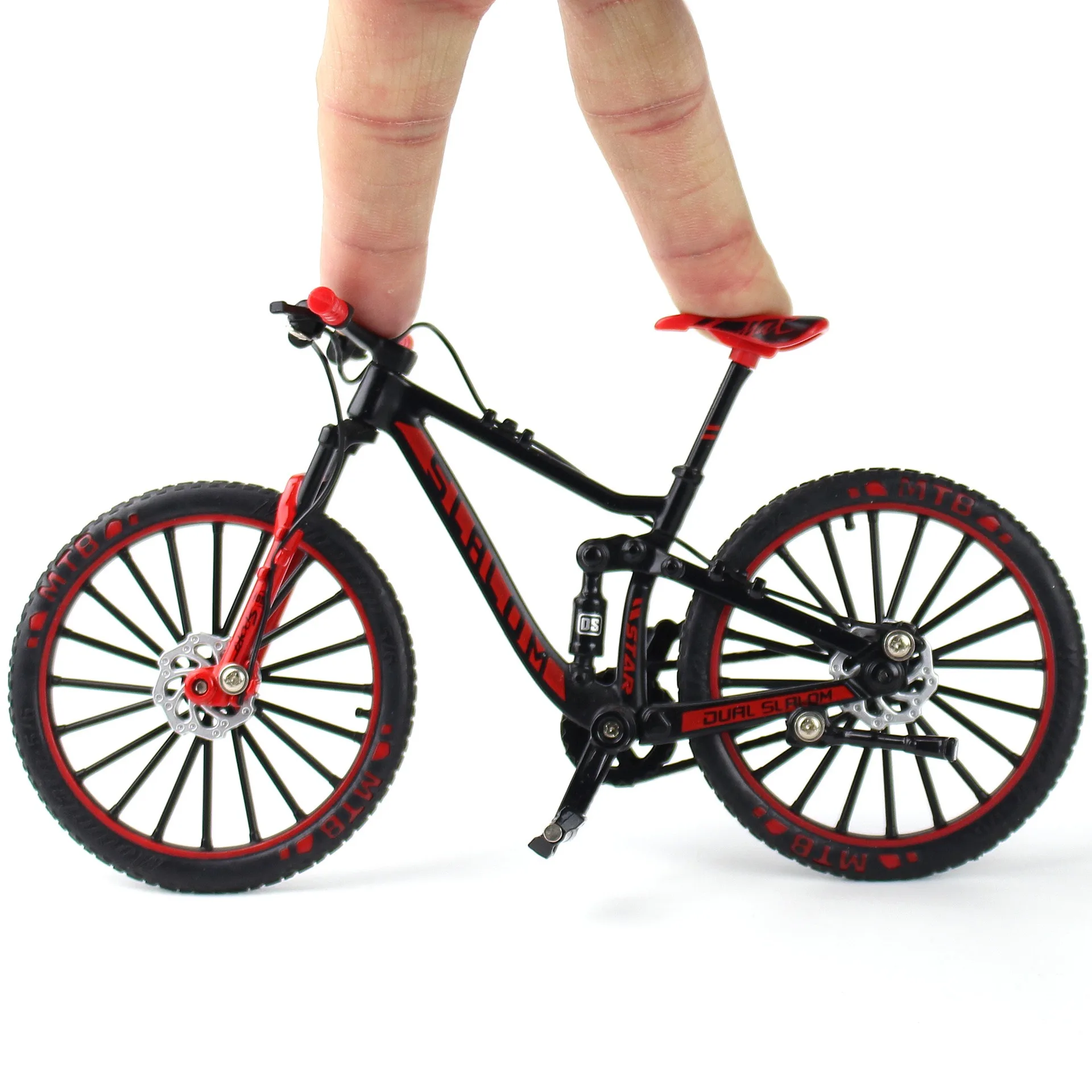 New 1:10 Mini Finger Mountain Bike Diecast Model Alloy Bicycle Simulation Collection Die Casting Racing Metal Bike Toys for Boy