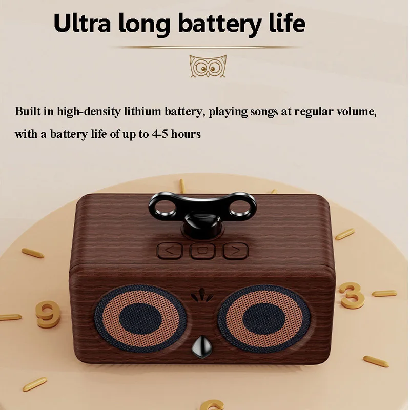 Portable Retro Bluetooth Speaker Outdoor Stereo Soundbar Subwoofer Wireless Music Player with Microphone for IOS Andriod Phone