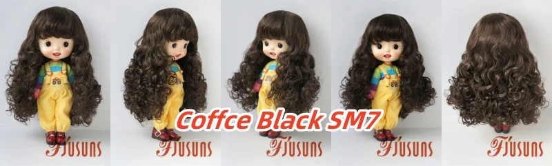 JD311 9-10inch 10-11inch Synthetic mohair BJD wigs Long European wave Blythes Doll hair