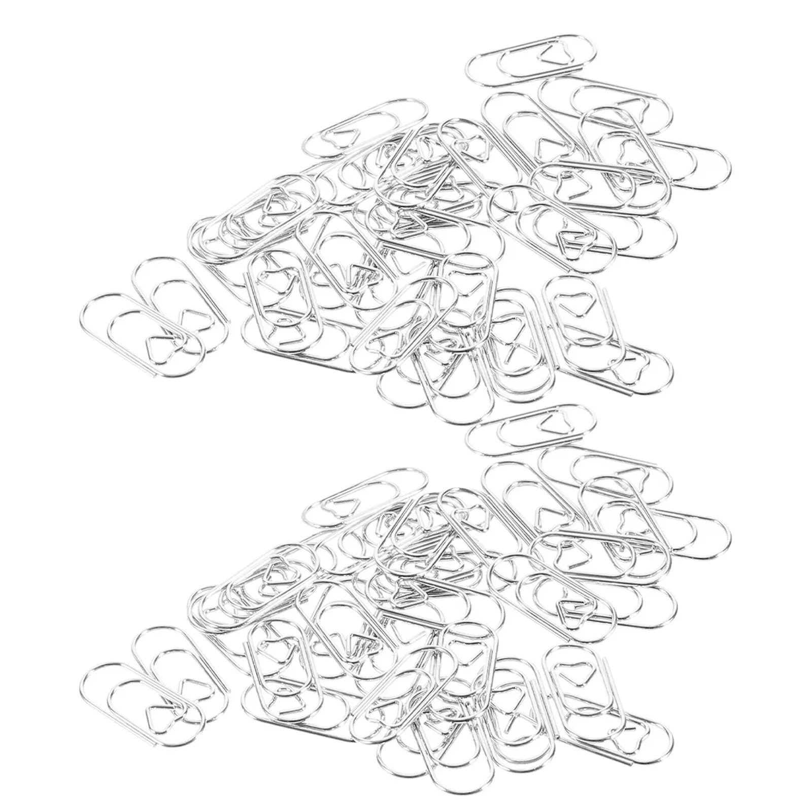 200Pcs 하트 종이 클립 실버 스틸 와이어 미니 사랑 모양의 클립 사무실 스크랩북 저널 문서 정리 메모 사진