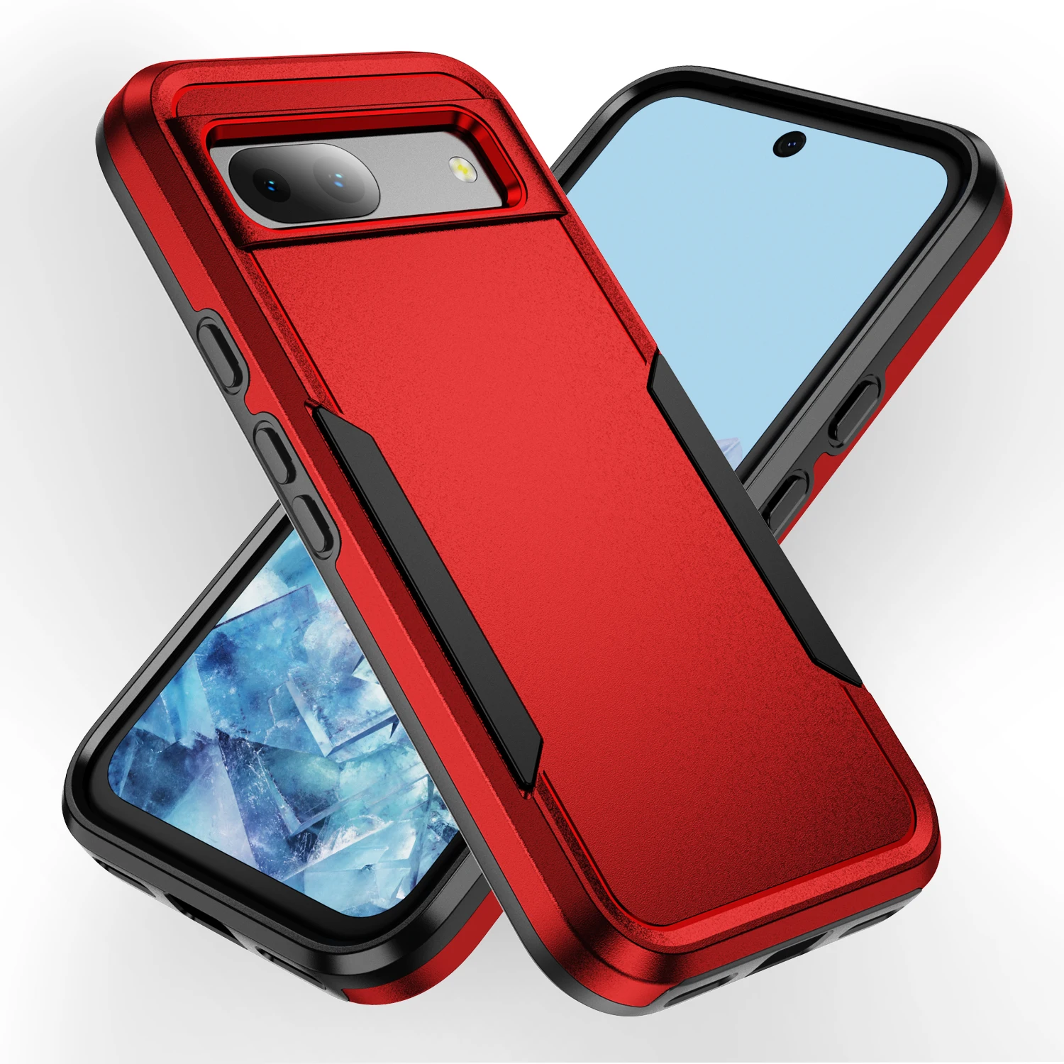 Hybrid Rugged Armor Shockproof Phone Case with Soft TPU Frame and Hard Plastic Back Cover