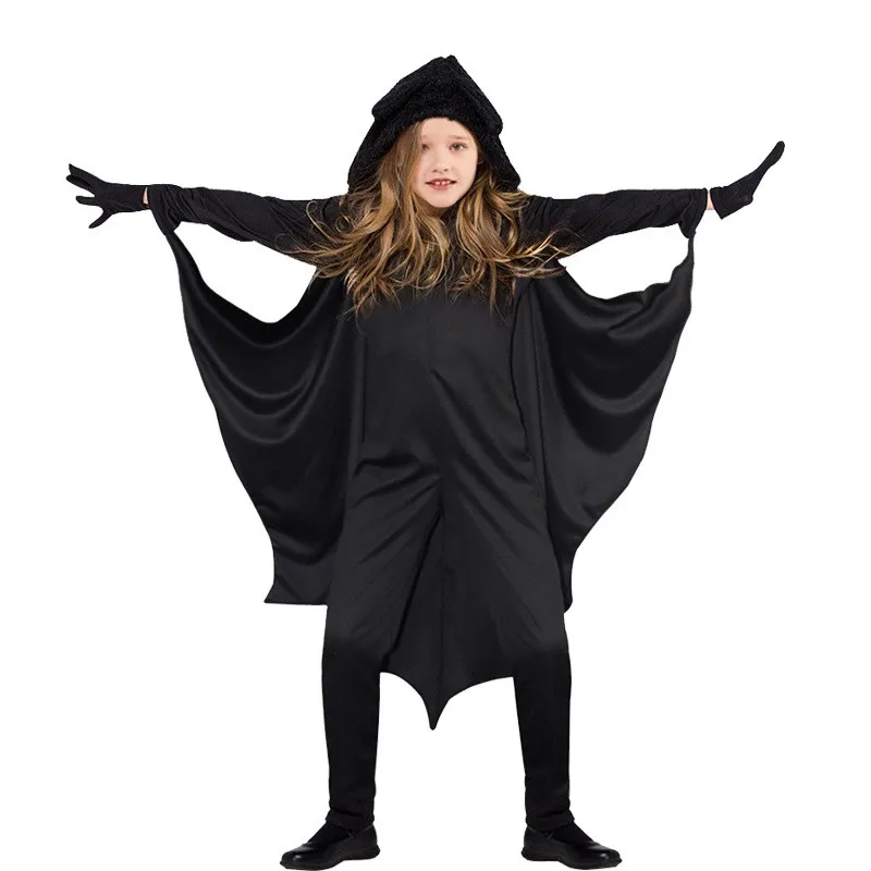 Halloween Boys Girls Vampire Bat Fancy Dress Children Jumpsuit Outfit Costume Clothes Set