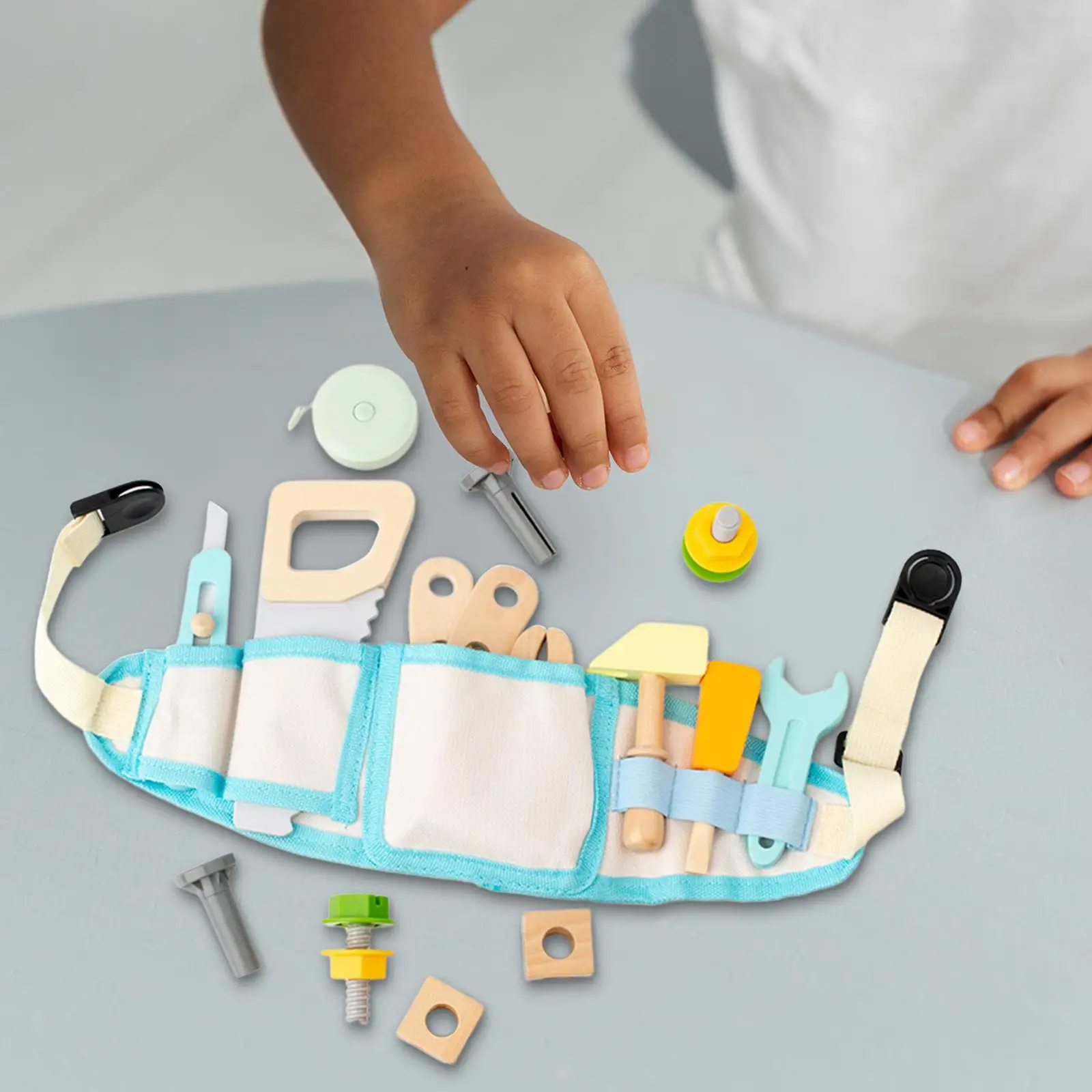 Kids Tool Belt Preschool Learning Activities Montessori Construction Toy for Children Babies Birthday Gifts Girls Boys Preschool