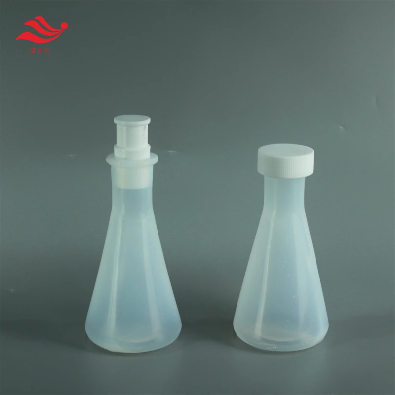 PFA Erlenmeyer 플라스크, 셰이커와 함께 사용할 수 있음. 내벽면이 매끄럽고, 견본에 달라붙지 않는다
