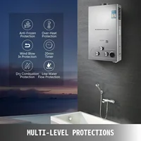 VEVOR 6L-18L chauffe-eau sans réservoir au gaz Propane, chauffage instantané de la salle de bain, chauffe-eau extérieur chaudière voiture Camping 2