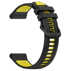Two-Tone Sports Silicone Watch Band - Replacement Strap Bracelet Accessories (Black Yellow)