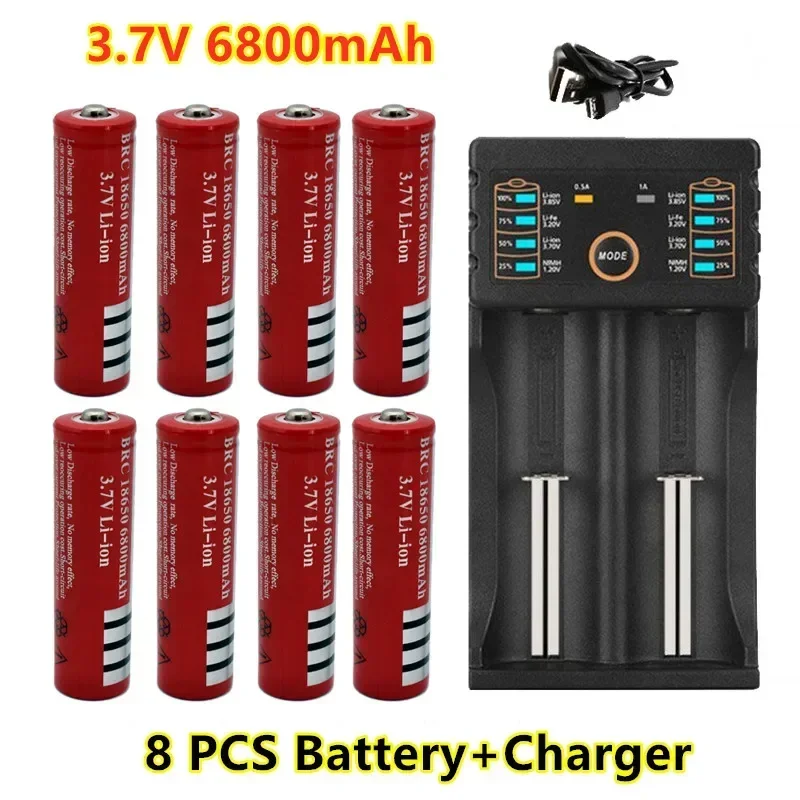100% Originale 18650 Batterie 3,7V 6800Mah Batteria Liion Muslimex Fur Led Taschenlampe Batery Litio Batterie + Ladegerskt