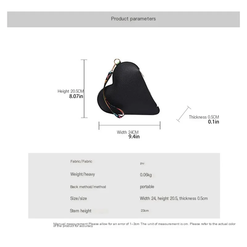 Women's Heart Shaped Coin Purse Cute Zipper Wallet Leather Change Purse Clutch with Wristlet