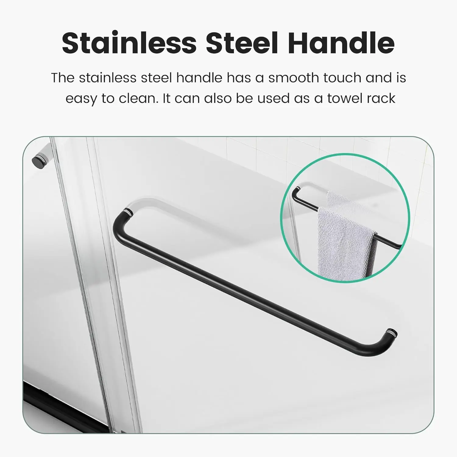 Shower Door, 56-60" W x 72" H, Aluminum Frame Double Sliding Shower Door, 1/4" (6mm) Thick Glass Shower Door 2