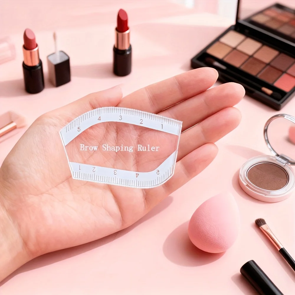 PMU Brow Mapping Tool - Reusable Microblading Stencils with Symmetry Guide, Permanent Makeup Template for Beginners/Pros