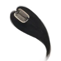 7x10cm Natural Skin Scalp Top Mono Base Toppers 2 Clips in With PU around Virgin Human Hair Women Topper Piece Cover Hairline 1