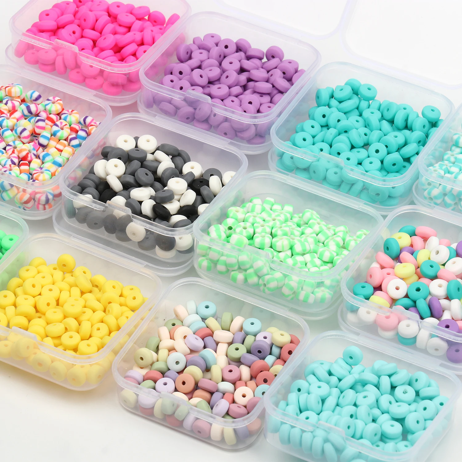 100pcs/box multicolor Bé Futam gyöngyök Polimer Agyak rondelle gyöngyök Szalmaszál készlet számára ékszer Gyártás diy handemade kiegészítők