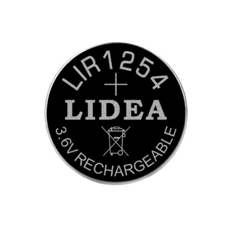 100-New-LIR1254-CP1254-Rechargeable-Lithium-Battery-Button-Cell-Built ...