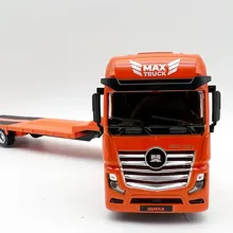 Huina 1730 Model Truck 2023 New 1:50 Scale Semi -alloy Flat Trailer 12 Wheel Engineering Vehicle Diecast Car Toy For Boys Child 2