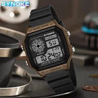 Montres numériques hommes sport lumineux multifonction étanche femmes montre-bracelet en plein air et en cours d'exécution étudiant sept lumières Synoke 3