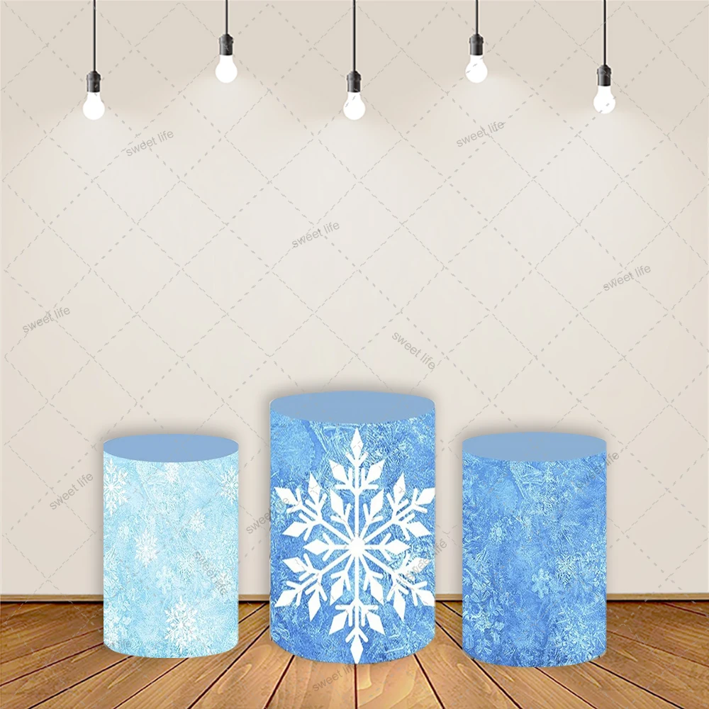 Supports Cylindriques Hivernal Neige & Glace | Décoration Fête