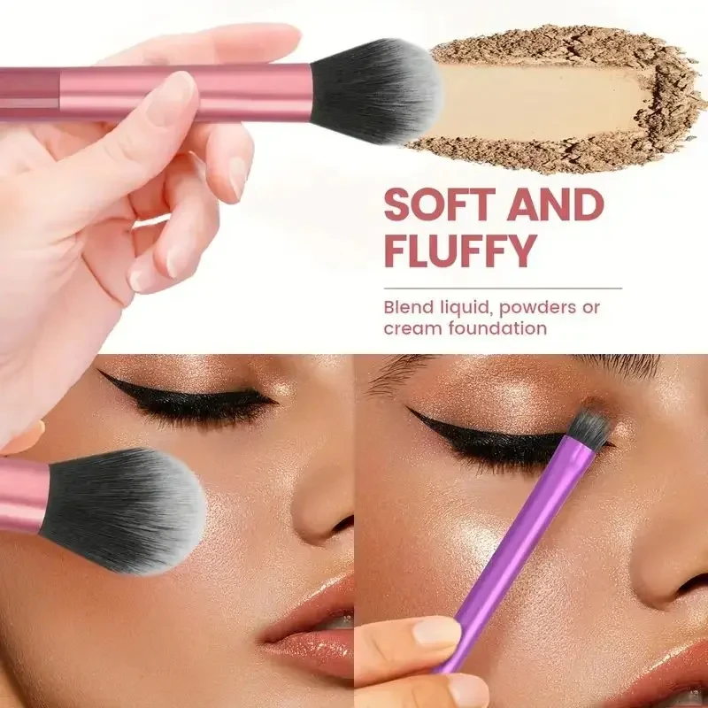 Festive 8-Piece Soft Synthetic Hair Makeup Brush Set
