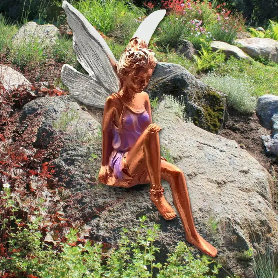 Flower Fairy Statue Steel Wires Fairy Garden Miniature