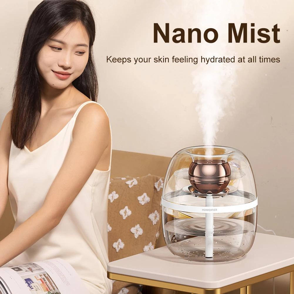 1.8L Air Humidifier with Night Light Double Spray Humidifier Quiet for Home Office