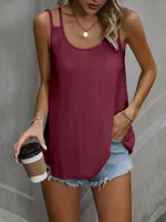 Minimalist Double-Strap Camisole, Slim-Fit V-Neck Design, Silk-Cool Breathable Fabric, Sleeveless Cool Summer Outer Layer, All-S - Image 4