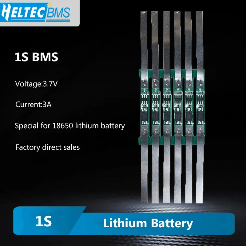 3.7V 1S BMS 3A 18650 lithium battery protection board overcurrent plus nickel with battery accessories