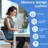 Memory Foam Lumbar Support Cushion Waist Pillow Auto Seat Back Cushion Ergonomic Fatigue Relief for Car Chair Home Office 2