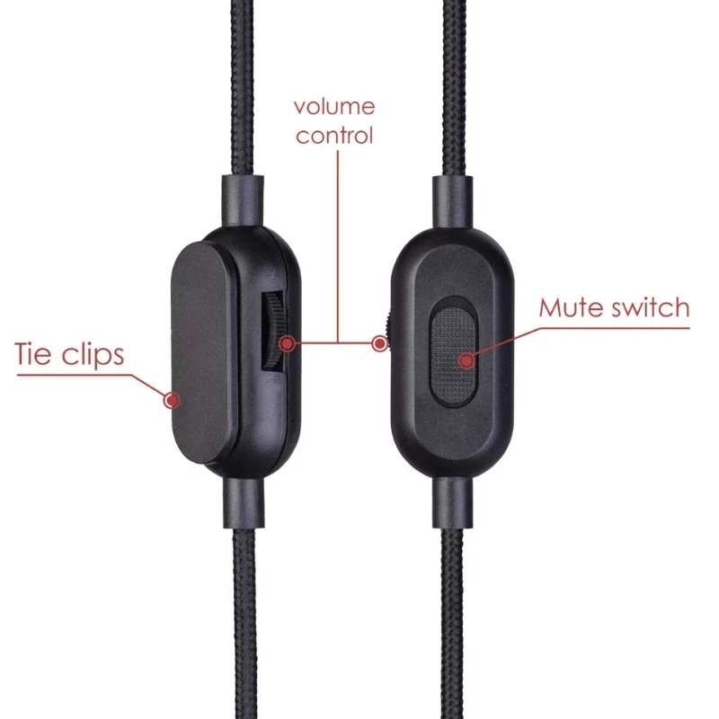 Przewód Aux do kabel Audio do słuchawek Logitech GPRO X G233 G433 z wbudowanym wyciszającym i regulującym głośność przewód bezszumowy wysokiej jakości dźwięk