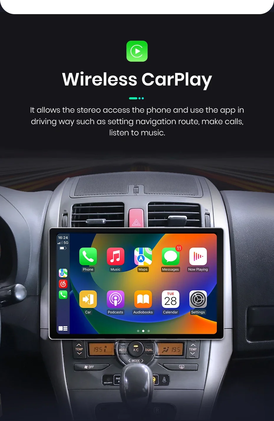 Junsun x7 Serie 11.5 "2k ai Stimme drahtloses Carplay Android Auto Autoradio für Toyota Auris E150 2012-Multimedia Autoradio – Detail 11