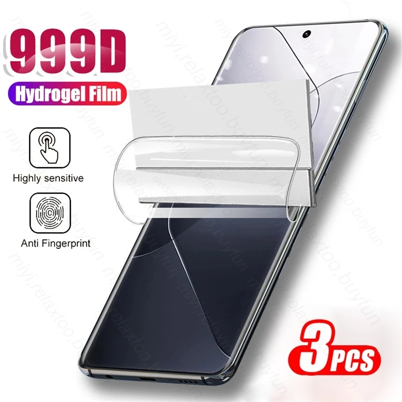 

3 шт. 999D изогнутая мягкая Гидрогелевая пленка, Защита экрана для Xiaomi 14 Pro 5G, не стеклянная Xiomi Xiami Mi14 Mi 14 Xiaomi14 14Pro M14