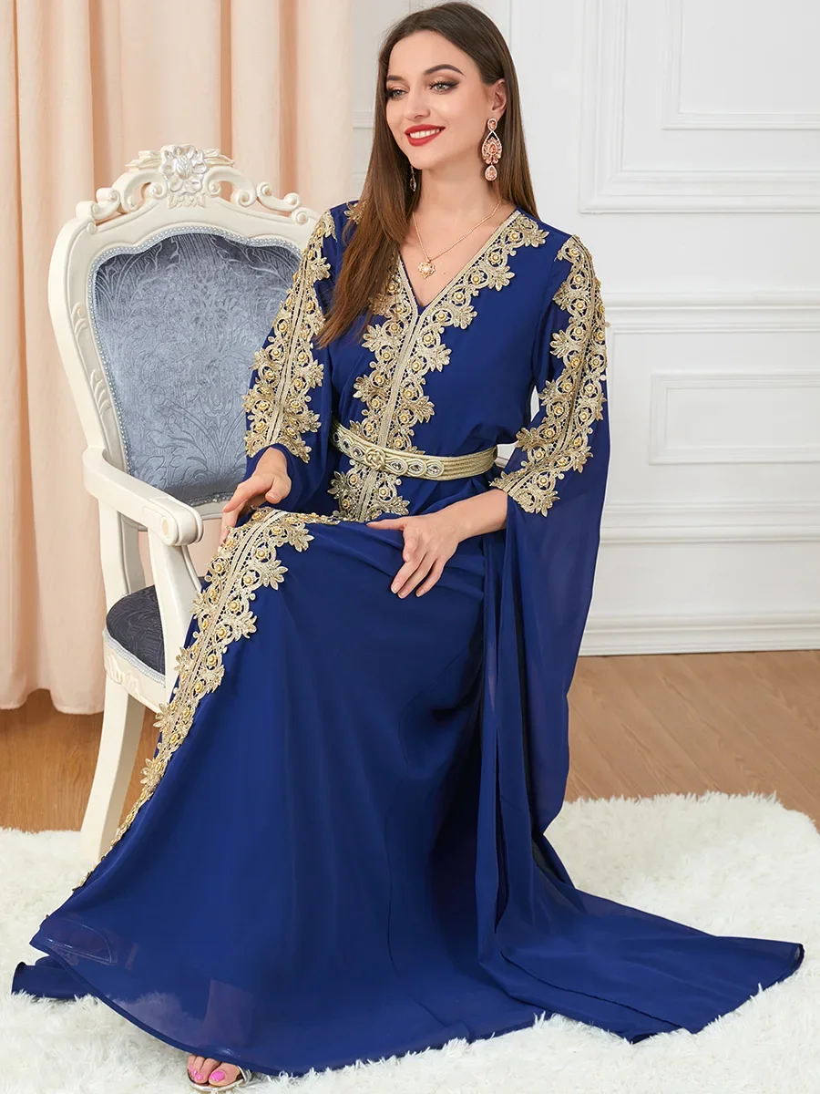 Moroccan party dress, long sleeve abaya dresses for Muslim women, Turkish abayas, Islamic caftan, long robe, vestidos largos.
