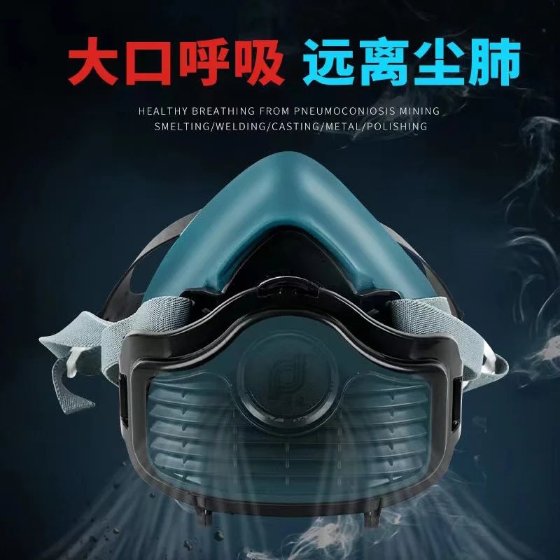 Silicone Dustproof Half Mask Respirator With Goggles Filter cotton for Spray Paint Carpentry Grinding House Decoration